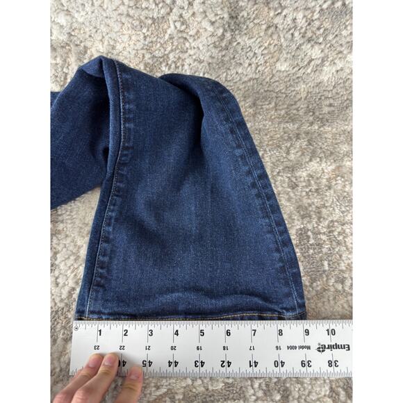 Uniqlo Sz 28 High Rise Slim Flared Jeans Blue Stretch Denim Pants - Picture 8 of 14